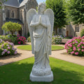Marble Standing Angel Statue with Hands in Prayer