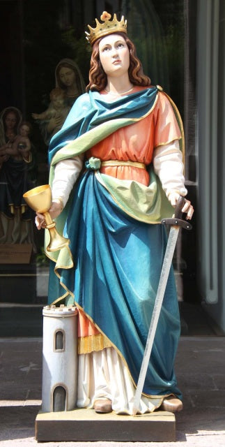 Wood Carved Statue of St. Barbara