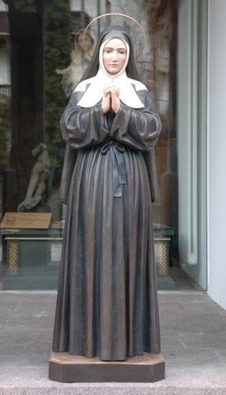Wood Carved Statue of St. Bernadette