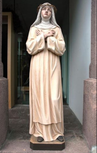 Wood Carved Statue of St. Catherine of Siena