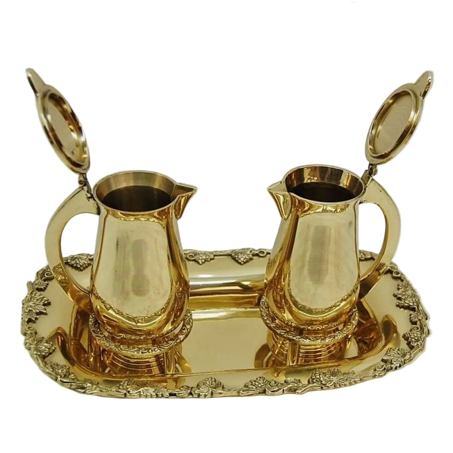 H-359B Brass Cruet Set with Tray Fynders Keepers