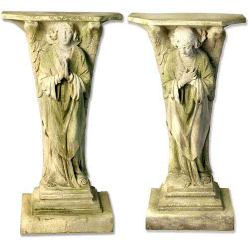Devotion Angel, Set of 2, 38 inch statues, fiber stone finish