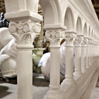 Fiberglass Altar Rail Section 90 inch wide, white finish