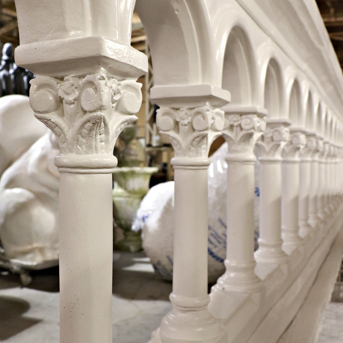 Fiberglass Altar Rail Section 90 inch wide, white finish