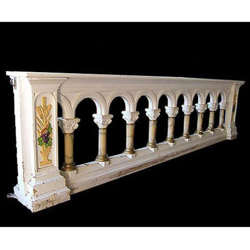 Fiberglass Altar Rail Section 90 inch wide, white finish