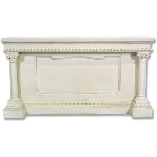 Fiberglass Side Altar 72 inch wide, white finish
