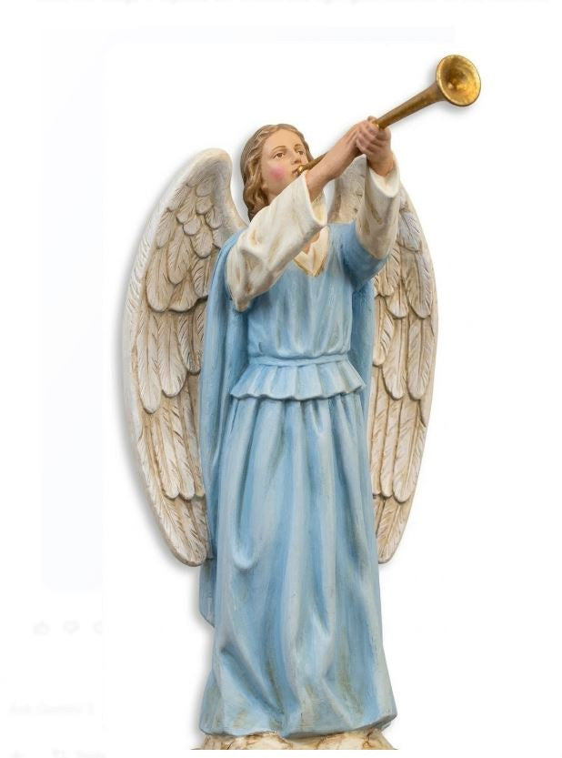 Floating Angel with Horn 59 inch statue, color finish