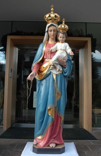 Wood Carved Statue of Madonna and Child (FSMC36)