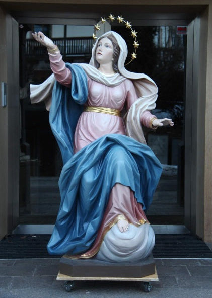 Wood Carved Statue of Mary, Queen of Heaven (FSOL47)