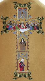 Gold Roman chasuble with Last Supper embroidery, additional view