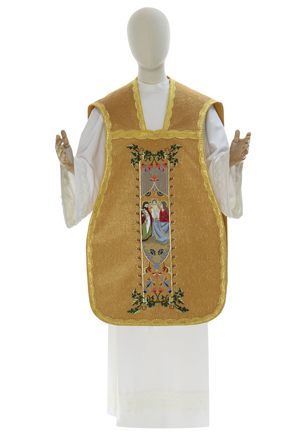Gold Roman chasuble with Last Supper embroidery, additional view