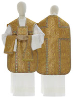 Gold patterned silk Roman chasuble, gold