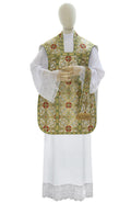 Green Roman chasuble with cross medallions, green, front