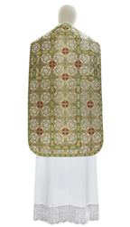 Green Roman chasuble with cross medallions, back