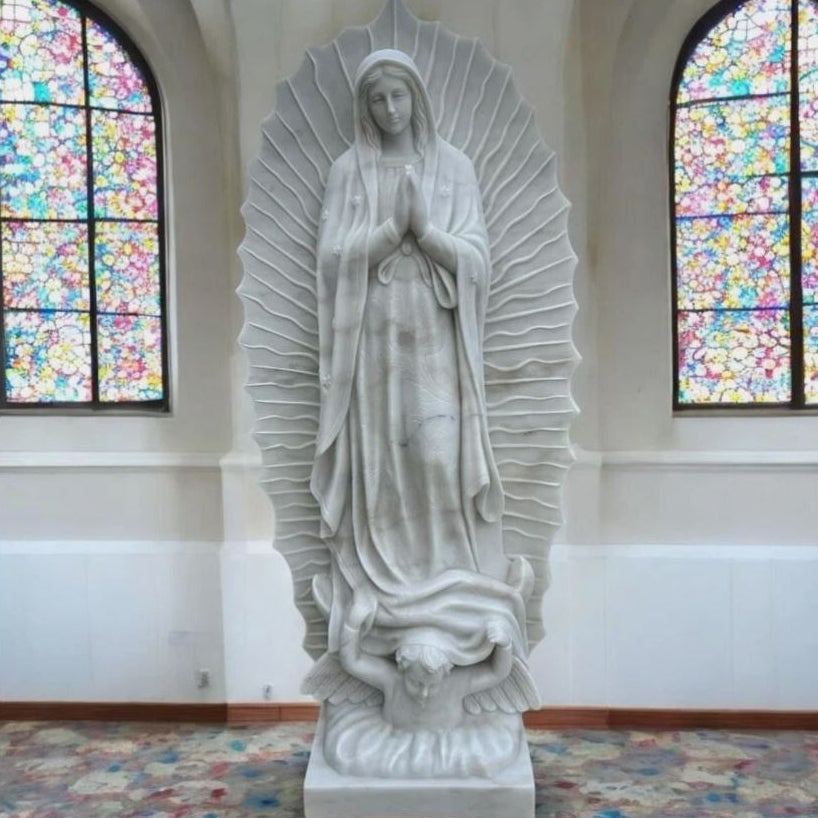 Large Marble Statue of Our Lady of Guadalupe