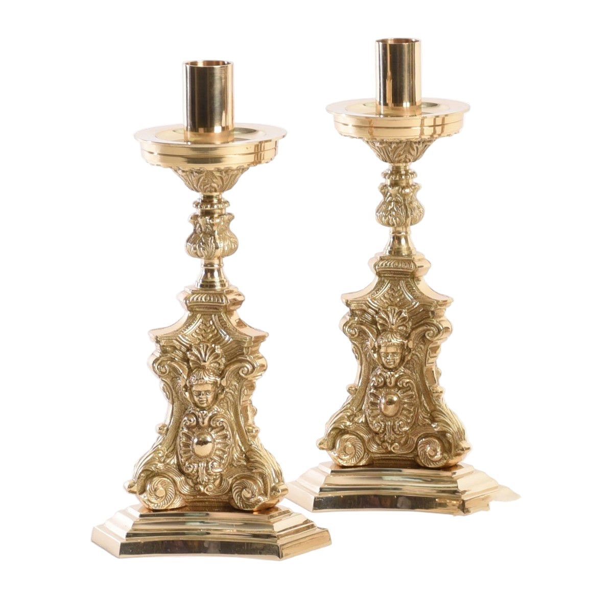 H-372BSH Short Brass Candlestick 9 1/4"