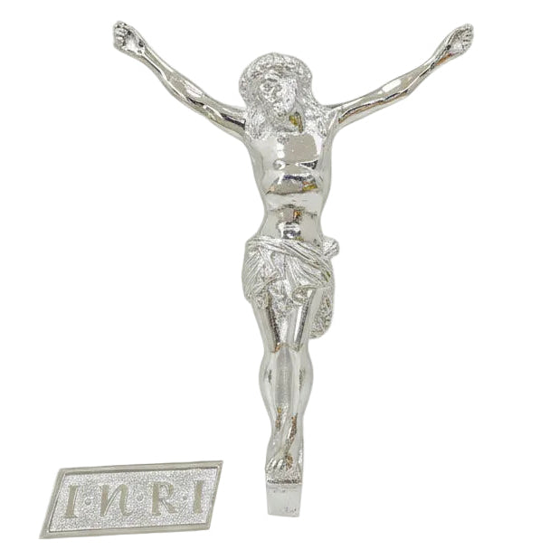 H-143CINRI Silver Plated Corpus for your Crucifix, 8 1/2" ht.