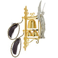 H-365GS Gold Plated Triple Sanctus Wall Bell with Standing Angel Figure