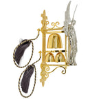 H-365GS Gold Plated Triple Sanctus Wall Bell with Standing Angel Figure