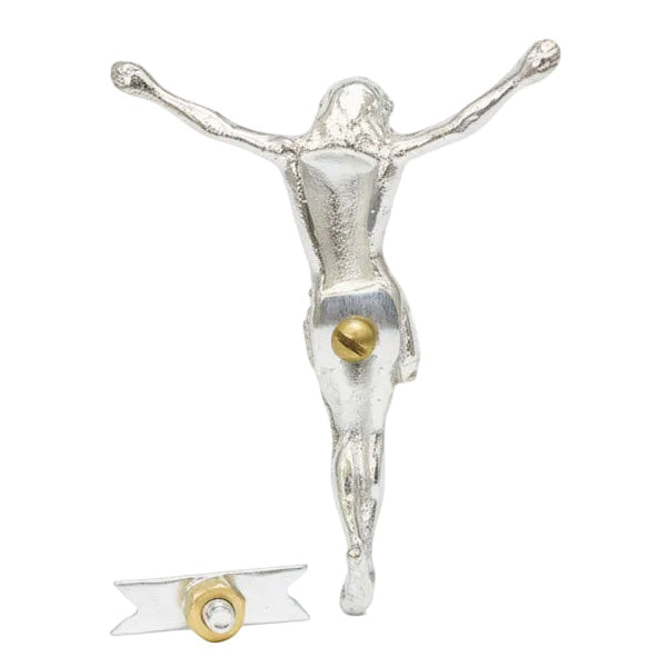 H-44CINRI Silver Plated Corpus for your Crucifix, 3 1/4" ht.