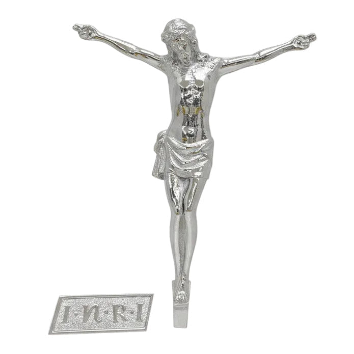 H-5CINRI Silver Plated Corpus for your Crucifix, 9" ht.