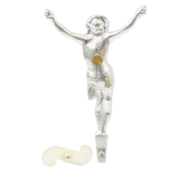 H-60CINRI Silver Plated Corpus for your Crucifix, 4 1/2" ht.