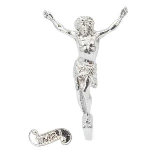 H-60CINRI Silver Plated Corpus for your Crucifix, 4 1/2" ht.
