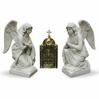 Pair of Fiberglass Kneeling Angels (Heads Up)