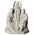 Holy Family with Angel 38 inch statue, white finish