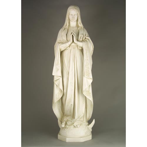Immaculate Conception statue, 50 inch, white fiberglass