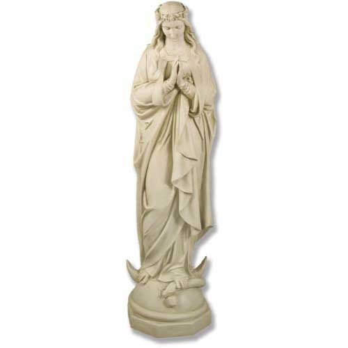 Immaculate Conception statue, 54 inch, white fiberglass
