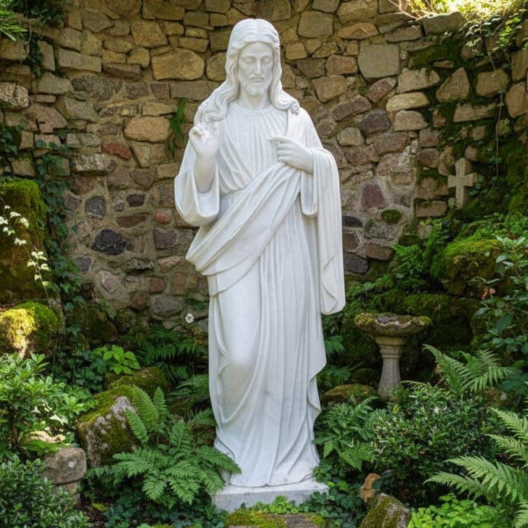 Marble Statue of Sacred Heart of Jesus
