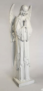 Life-Size Nativity Adoring Angel 64 inch statue, white finish