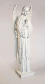 Life-Size Nativity Adoring Angel 64 inch statue, white finish