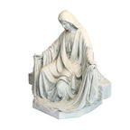 Life-Size Nativity Seated Virgin Mary 45 inch statue, white finish