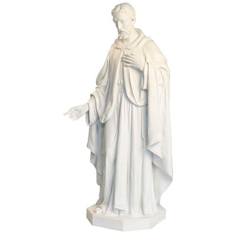 Life-Size Nativity St. Joseph 62.5 inch statue, white finish
