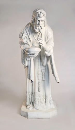 Life-Size Nativity Wise Man Balthazar 51 inch statue, white finish