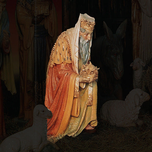 Life-Size Nativity Wise Man Melchior 42 inch statue, color finish