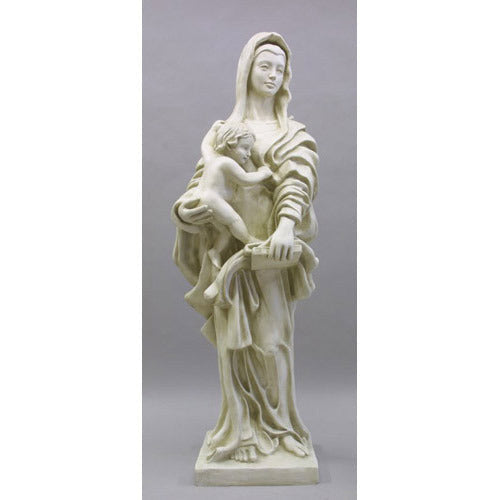Madonna and Child 58 inch statue, white finish