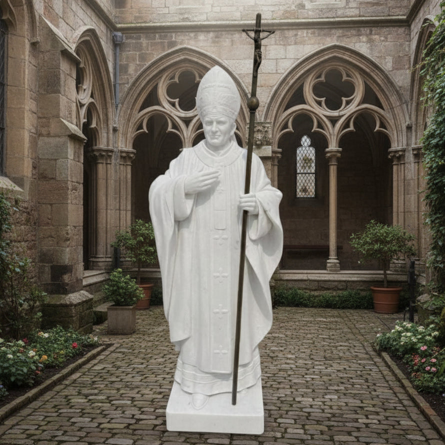 Marble Statue of Pope John Paul II