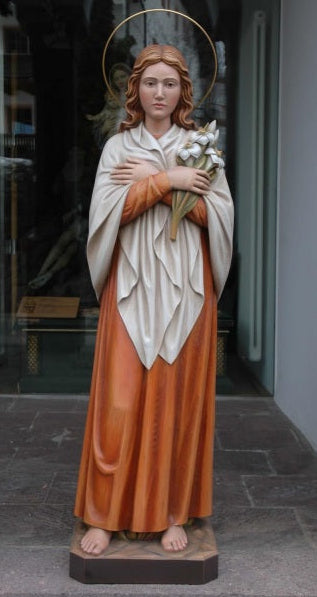 Wood Carved Statue of St. Maria Goretti