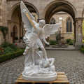 Large Marble Statue of St. Michael Slaying the Dragon
