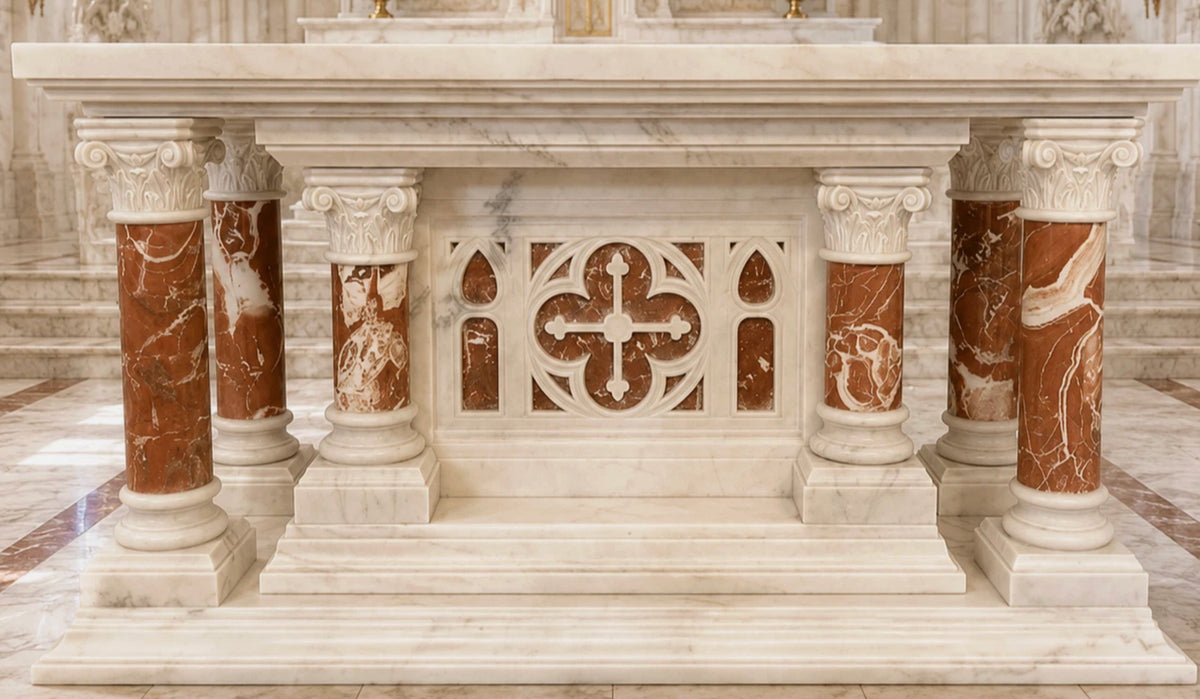 New Marble altar the "Immaculate Heart", main view