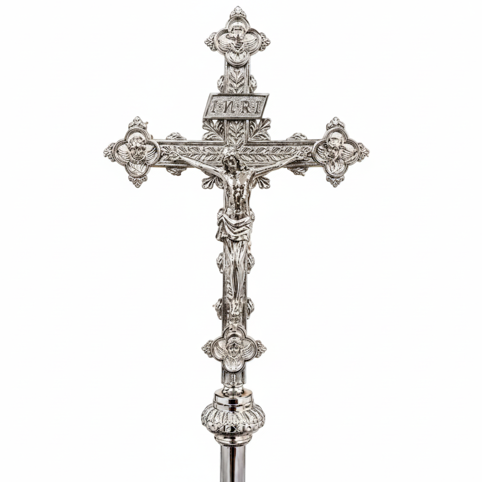 H-5NRSC-N Nickel Plated Processional Crucifix