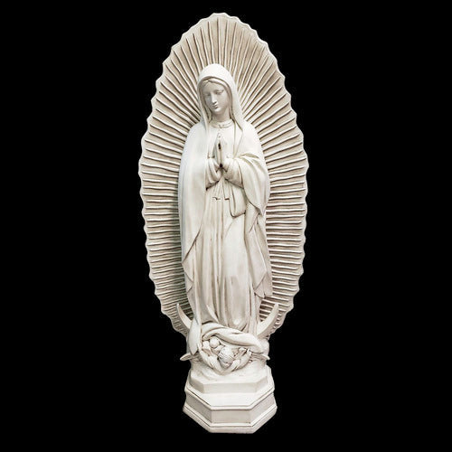 Our Lady of Guadalupe with Sunburst 56 inch statue, white finish