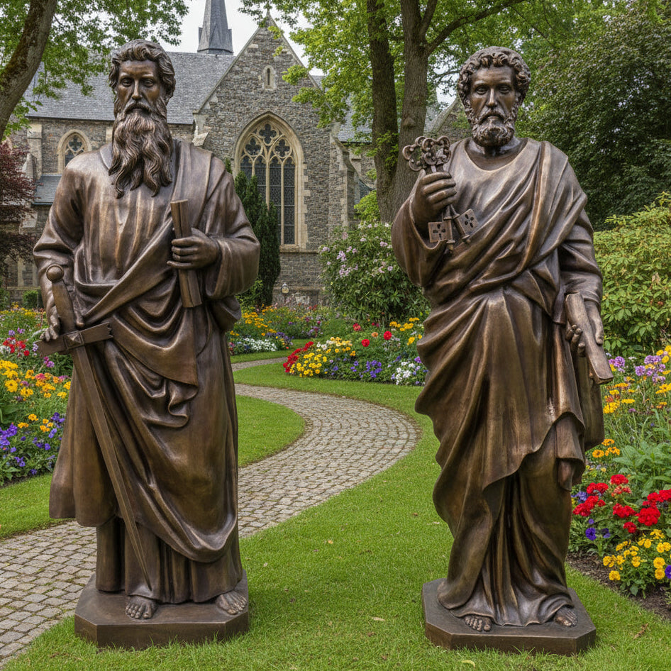 Bronze statues of St. Peter and St. Paul