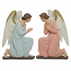 Pair of Fiberglass Kneeling Angel Wall Plaques