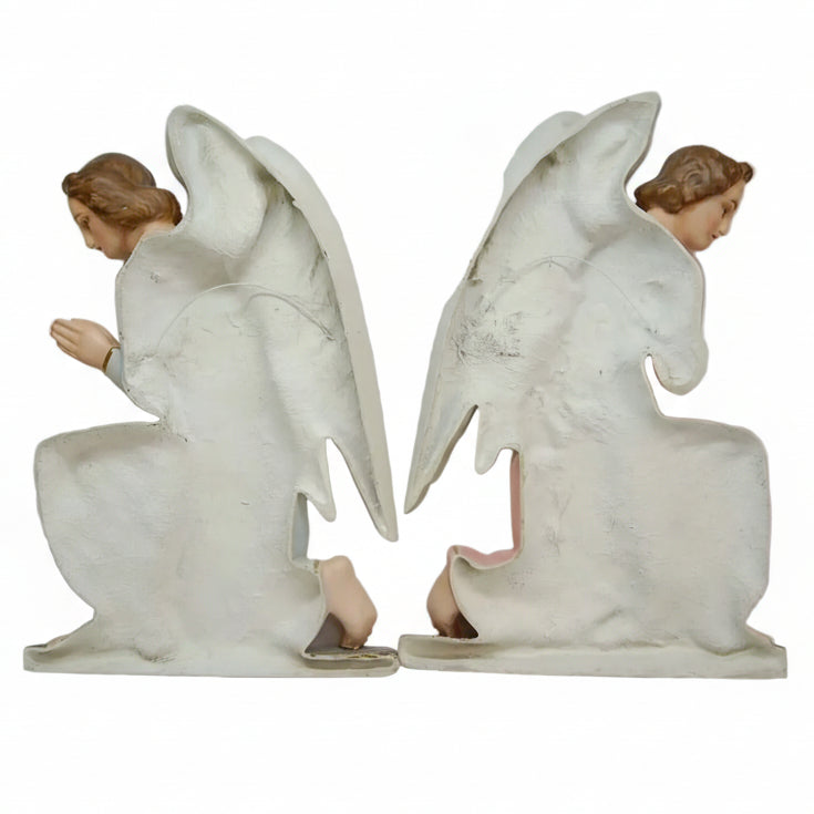 Pair of Fiberglass Kneeling Angel Wall Plaques