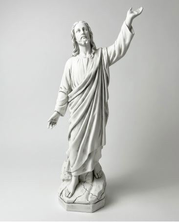 Resurrection Christ 60 inch statue, white finish
