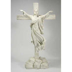 Risen Christ from the Cross 49 inch statue, white finish
